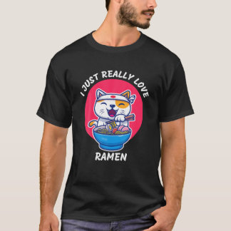 Liebe Ramen Japanisch Noodles Kawaii Anime Cat Ges T-Shirt