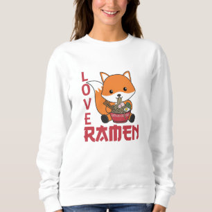 Liebe Ramen Niedlich Fox Kawaii Füchse Sweatshirt