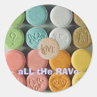 "Liebe" Rave Runder Aufkleber