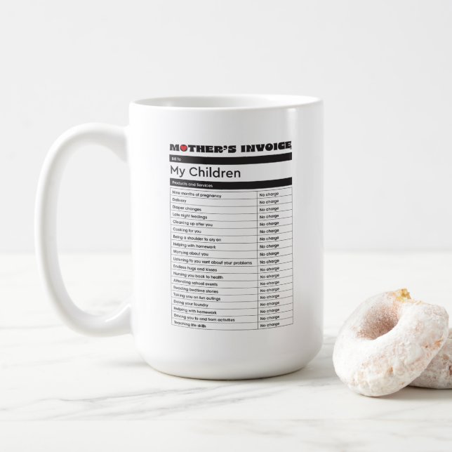 Liebe-Rechnung Kaffee-Tasse - herzliches Geschenk Kaffeetasse (Mit Donut)
