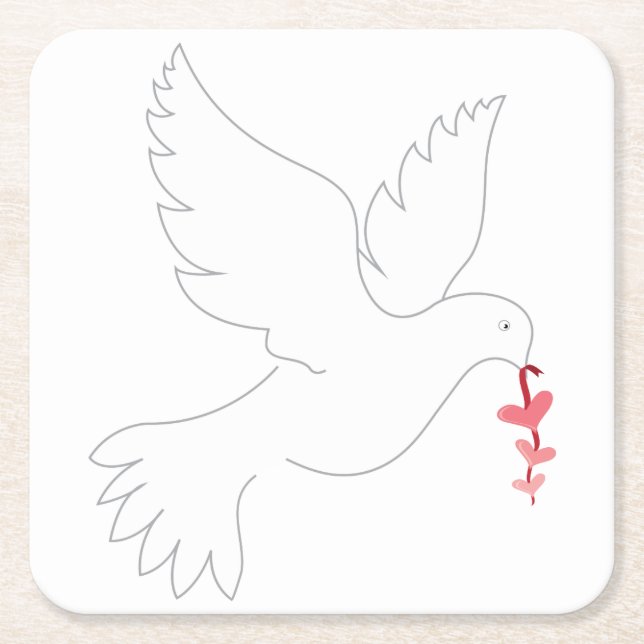 Liebe Rechteckiger Pappuntersetzer (Vorderseite)