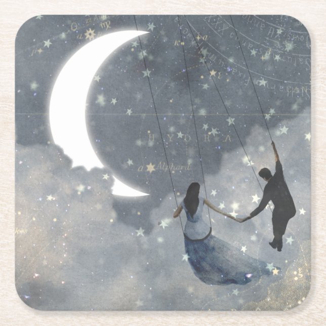 Liebe Rechteckiger Pappuntersetzer (Vorderseite)