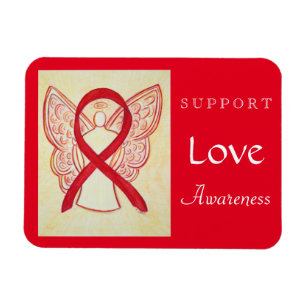 Liebe Red Awareness Ribbon Angel Custom Magnet