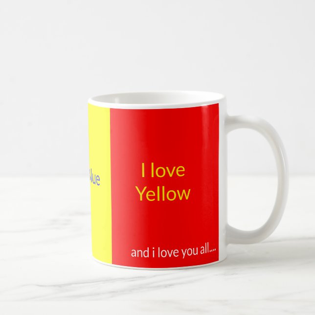 Liebe Red Blue Yellow und Sie alle Tasse (Rechts)