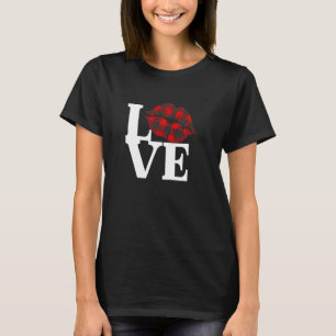 Liebe Red Buffalo Kariert Lips Valentinstag T-Shirt