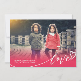 LIEBE Red Fade Valentine's Day Foto Card Feiertagskarte