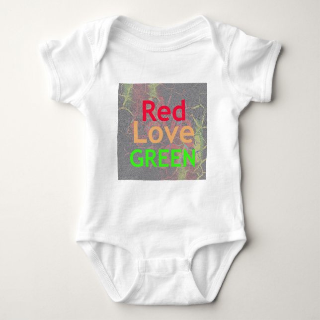 LIEBE RED GOLDEN GREEN BABY STRAMPLER (Vorderseite)