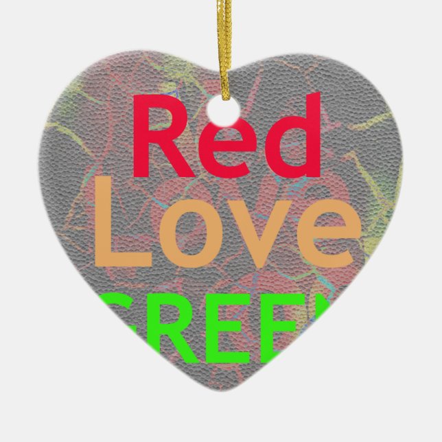 LIEBE RED GOLDEN GREEN KERAMIKORNAMENT (Vorne)