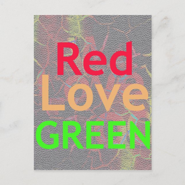 LIEBE RED GOLDEN GREEN POSTKARTE (Vorderseite)