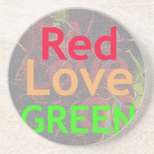 LIEBE RED GOLDEN GREEN SANDSTEIN UNTERSETZER