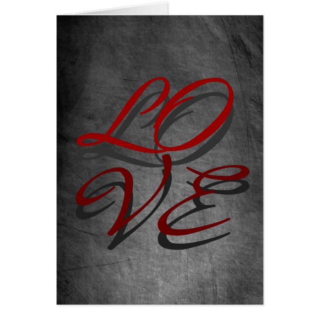 Liebe Red Gray Script Chalkboard Grußkarte (Vorne)