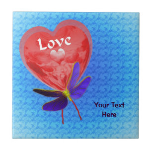 Liebe Red Heart Balloon Butterfly Tile Fliese