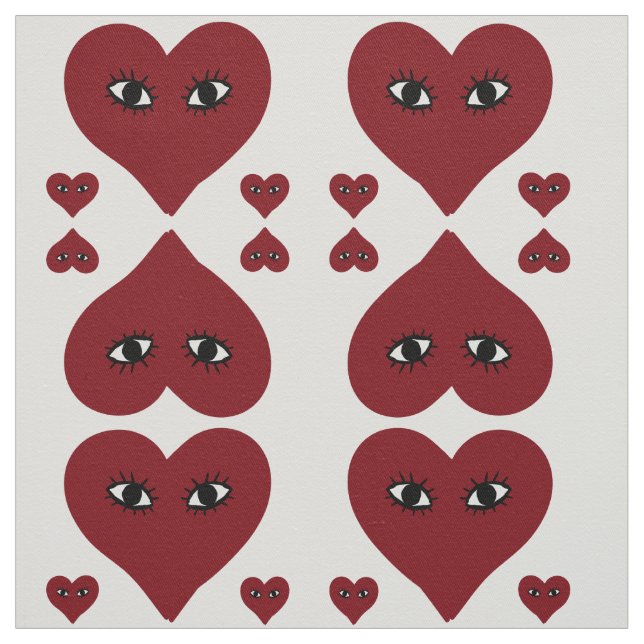 Liebe Red Heart Face Fabric Stoff (Muster)