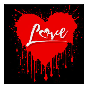 LIEBE RED HEART MELDEN VALENTINSTAG POSTER