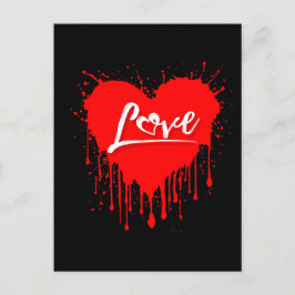 LIEBE RED HEART MELDEN VALENTINSTAG POSTKARTE