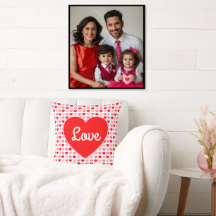 Liebe Red Heart Pink & Red Valentine Herzmuster Kissen