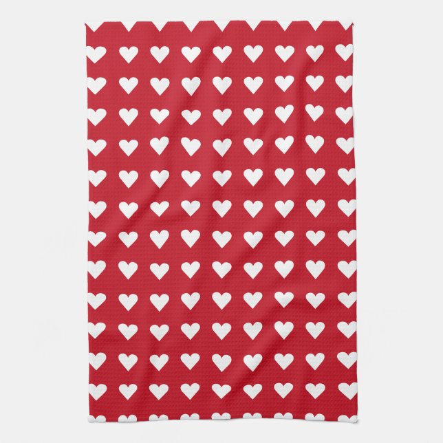 Liebe Red Hearts Muster Valentine Geschirrtuch (Vertikal)