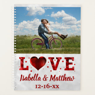 Liebe Red Hearts Stars Custom Foto Hochzeit Planer