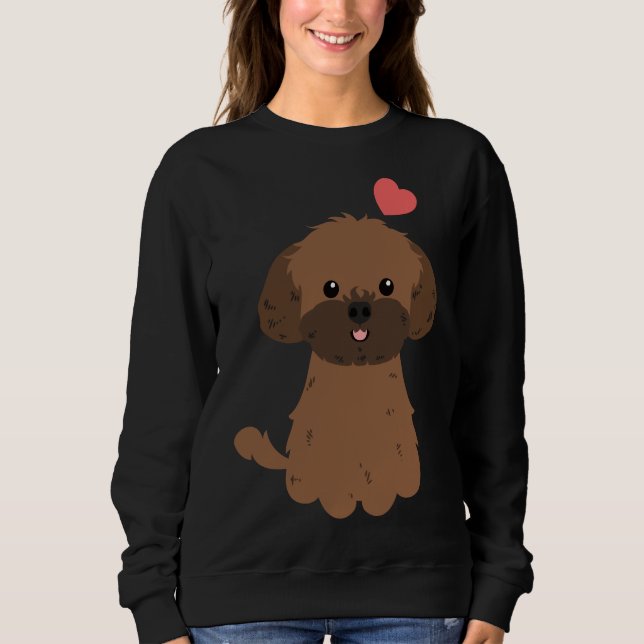 Liebe Red Sable Shih Poo Shihpoo Shih Tzu Poodle M Sweatshirt (Vorderseite)