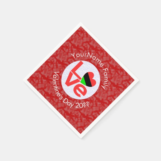 Liebe Red Serviette (Ecke)