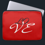 Liebe Red White Black Color Calligraphy Laptopschutzhülle<br><div class="desc">Sie können die Schriftart und Farben leicht ändern. Sie können auch Ihr Logo und das Hintergrundbild hinzufügen,  wie Sie möchten.</div>