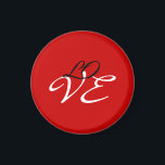 Liebe Red White Black Color Calligraphy Magnet<br><div class="desc">Sie können die Schriftart und Farben leicht ändern. Sie können auch Ihr Logo und das Hintergrundbild hinzufügen,  wie Sie möchten.</div>