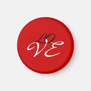 Liebe Red White Black Color Calligraphy Magnet
