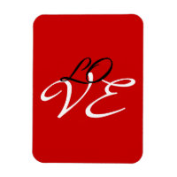 Liebe Red White Black Color Calligraphy