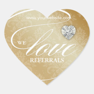 Liebe Referras Aufkleber Schmuck Heart Gold