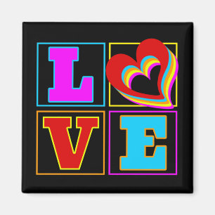 LIEBE REGENBOGEN BUNTE HERZEN MAGNET