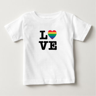 Liebe Regenbogen Herzwort Baby T-shirt