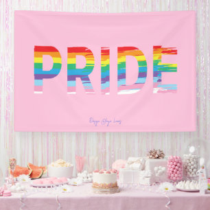 LIEBE Regenbogen LGBTQIA Flagge, Pride Party Pink Banner