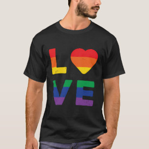 Liebe-Regenbogen-Schwulenflagge T-Shirt