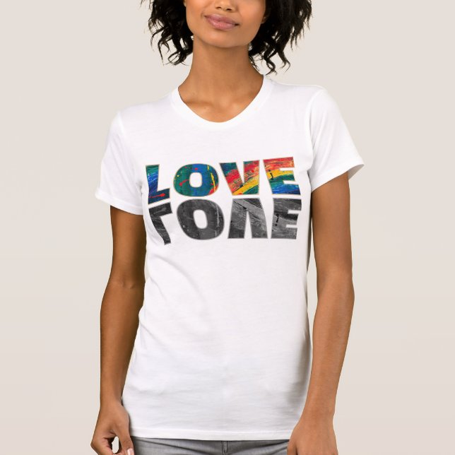 Liebe Regenbogenbriefe Farbenfrohe Abstrakte Kunst T-Shirt (Vorderseite)