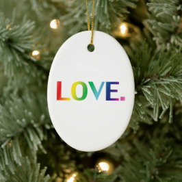 Liebe Regenbogenfarben Gay Pride lgbtq Weihnachten Keramik Ornament