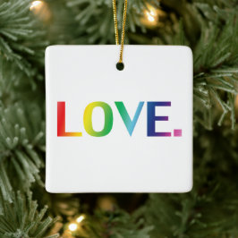Liebe Regenbogenfarben Gay Pride lgbtq Weihnachten Keramikornament