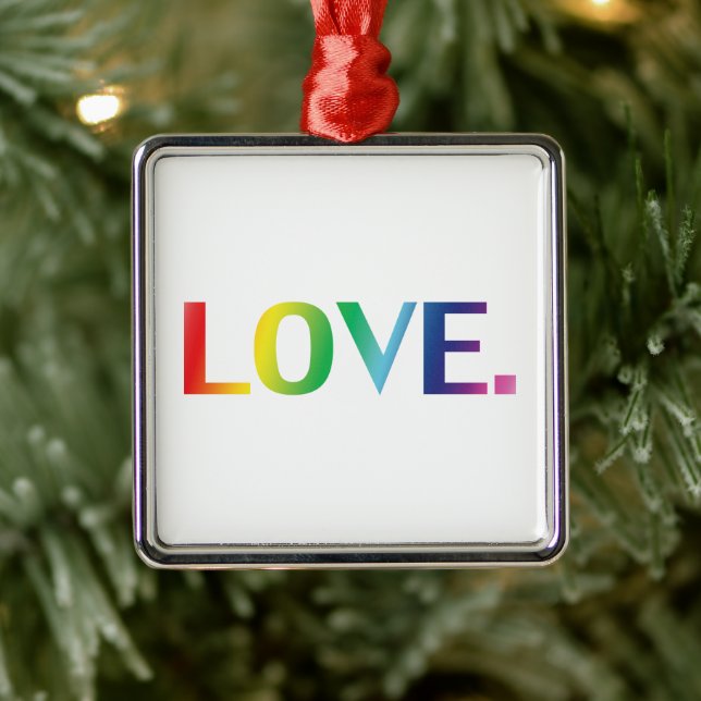 Liebe Regenbogenfarben Gay Pride lgbtq Weihnachten Ornament Aus Metall (Baum)