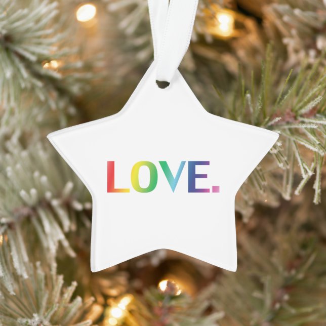 Liebe Regenbogenfarben Gay Pride lgbtq Weihnachtss Ornament (Baum)