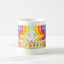 Liebe Regenbogenvorräte Kaffeezubereitung Tasse