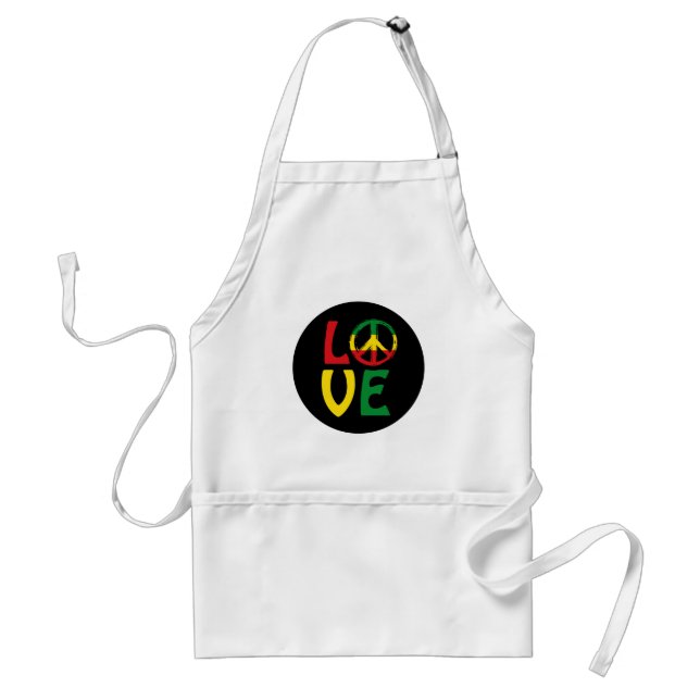 LIEBE Reggae mit Friedenssymbol Schürze (Vorne)