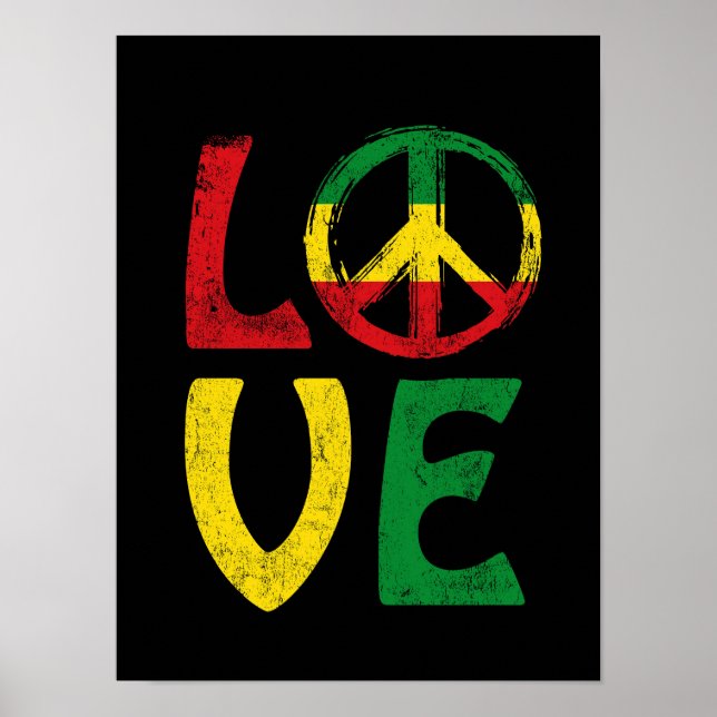 Liebe Reggae Musik Symbol Reggae Poster (Vorne)