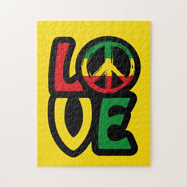 Liebe Reggae Peace Symbol Reggae Puzzle (Vertikal)