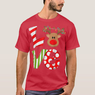 Liebe Reindeer Rudolph Merry Weihnachten Weihnacht T-Shirt