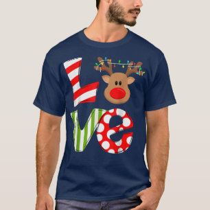 Liebe Reindeer Rudolph Merry Weihnachten Weihnacht T-Shirt
