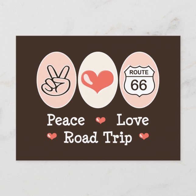 Liebe-Reise-Route 66 Postkarte (Vorderseite)