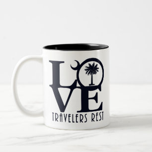LIEBE Reisende Erholung 11oz Zwei-Tonen-Kaffee-Tas Zweifarbige Tasse