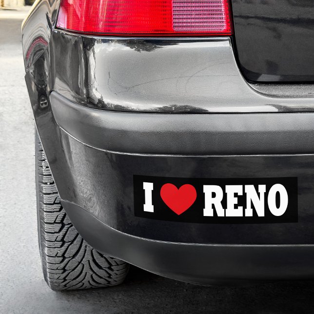 Liebe Reno Autoaufkleber (Black and White I Love Reno Bumper Sticker)
