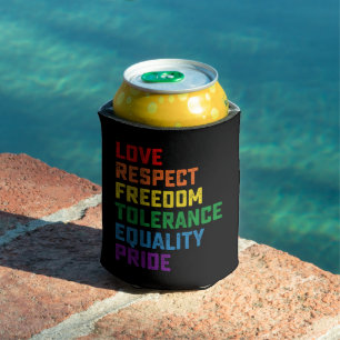 Liebe Respekt Freiheit Toleranz Gleichheit Stolz Dosenkühler
