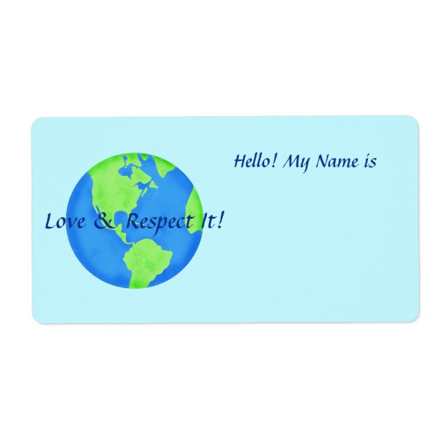 Liebe Respektiert Earth Globe Name Aufkleber (Vorne)