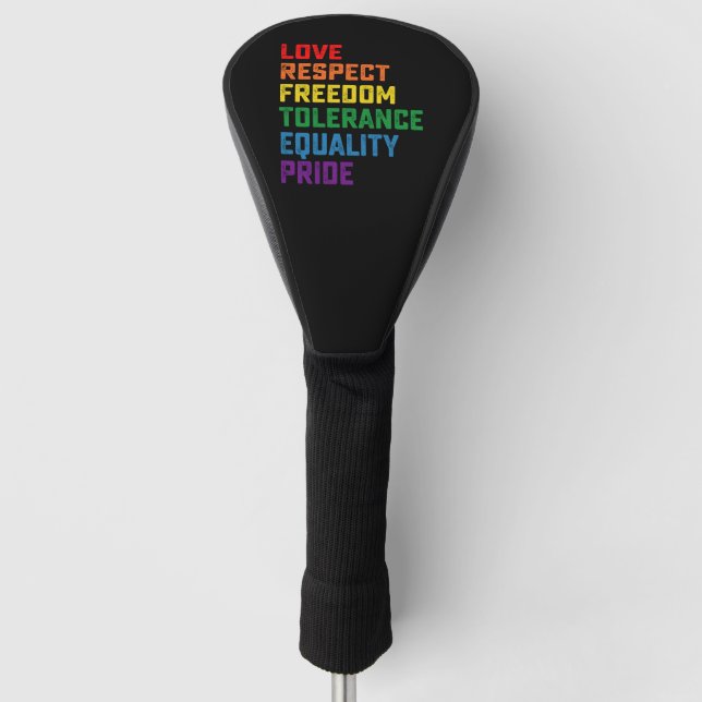Liebe respektiert Freiheit Toleranz Gleichheit Pri Golf Headcover (Vorderseite)